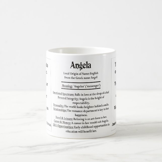 Angela, the Origin and the Meaning and your photo Coffee Mug (Center)