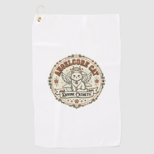 Angelcore Cat Angelcore Cat Vintage Vector Art Shi Golf Towel