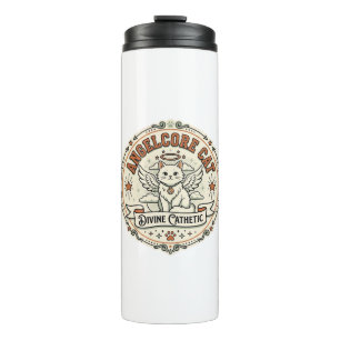 Angelcore Cat Angelcore Cat Vintage Vector Art Shi Thermal Tumbler