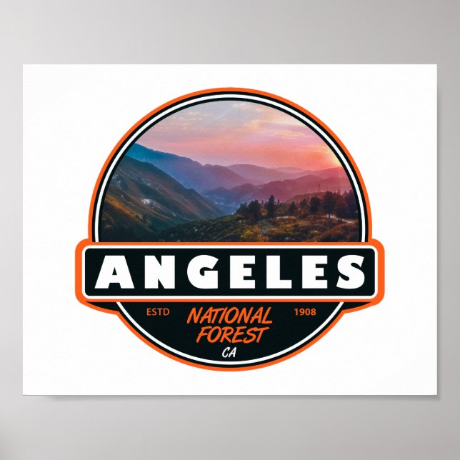 Angeles National Forest California Emblem Poster (Front)