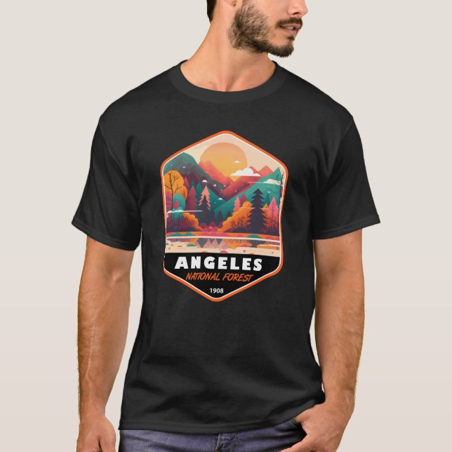 Angeles National Forest California Vintage Emblem T-Shirt (Front)