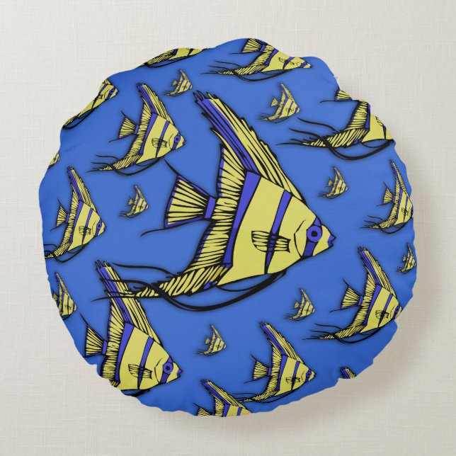 Angelfish #3 round cushion (Back)