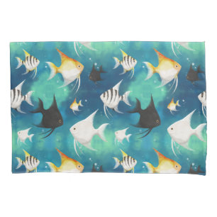 Angelfish Aquarium Pattern Pillowcase
