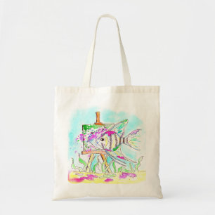 Angelfish Artist Painting Tote Bag