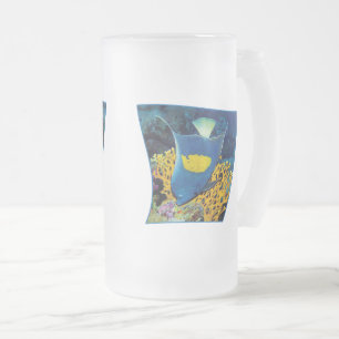 Angelfish at coral reef - Photographic design    Frosted Glass Beer Mug