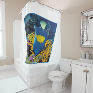 Angelfish at coral reef - Photographic design Shower Curtain