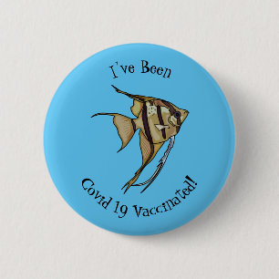 Angelfish cartoon illustration 6 cm round badge