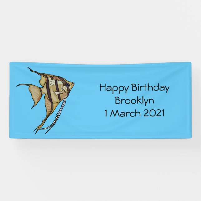 Angelfish cartoon illustration banner (Horizontal)
