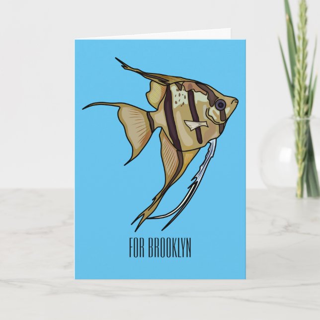 Angelfish cartoon illustration card (Front)
