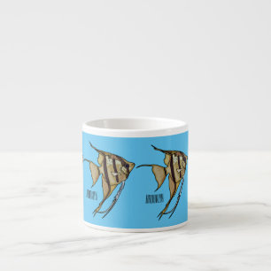 Angelfish cartoon illustration espresso cup
