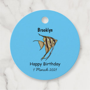 Angelfish cartoon illustration favour tags