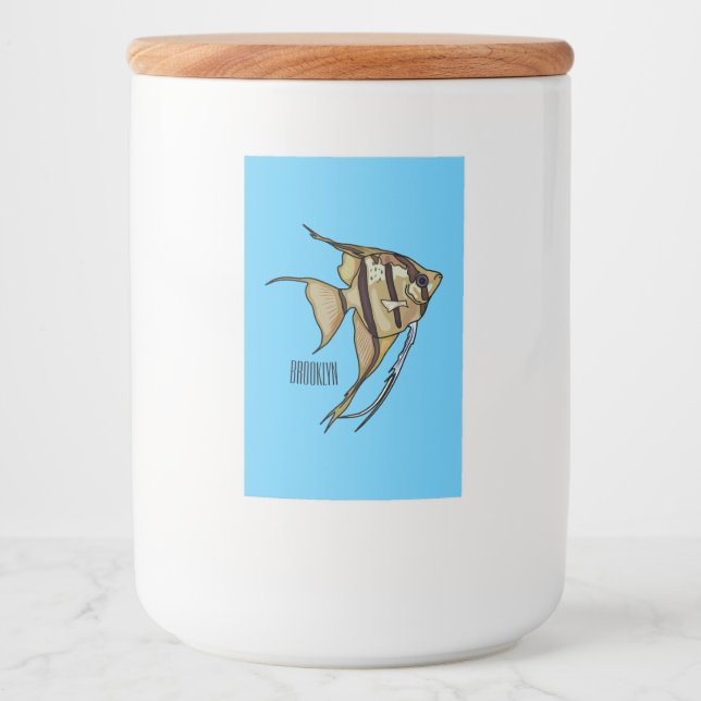 Angelfish cartoon illustration food label (Front)