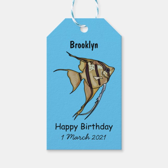 Angelfish cartoon illustration gift tags (Front)