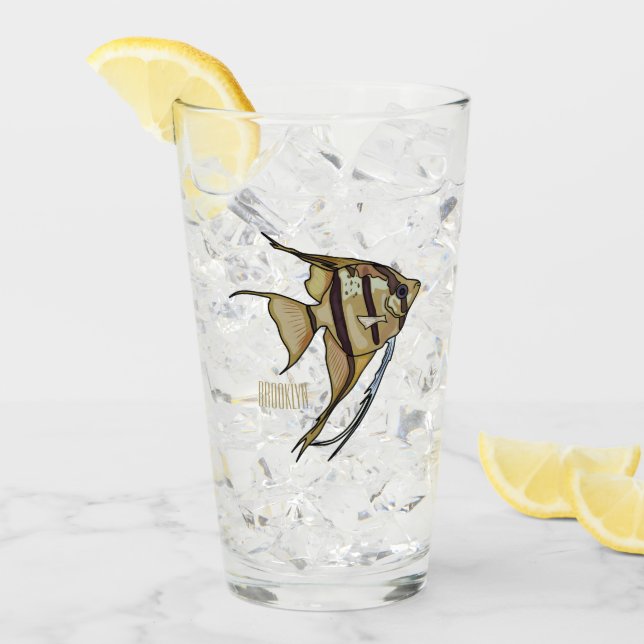 Angelfish cartoon illustration glass (Front Ice)