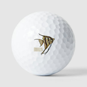 Angelfish cartoon illustration golf balls