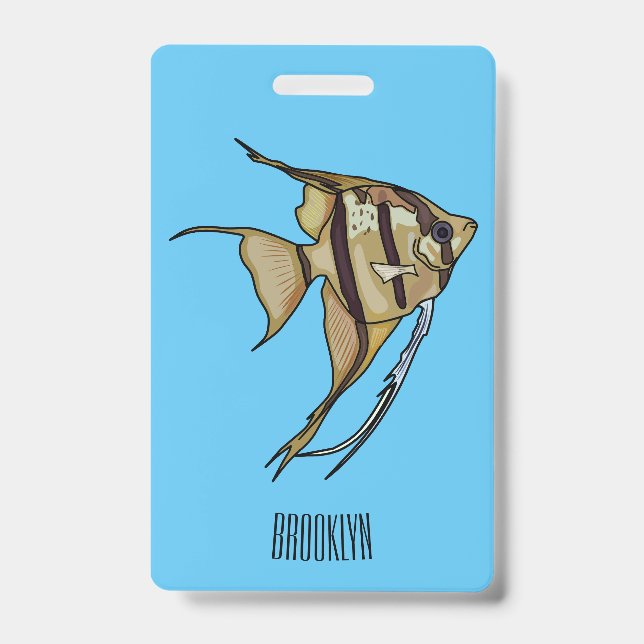 Angelfish cartoon illustration ID badge (Front)