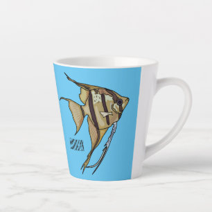 Angelfish cartoon illustration latte mug