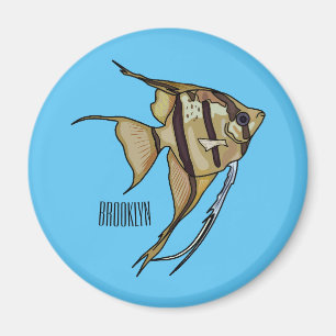 Angelfish cartoon illustration magnet