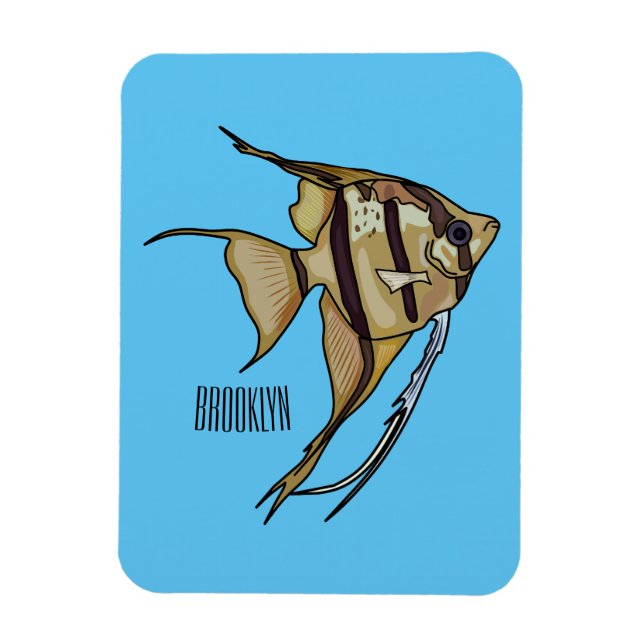 Angelfish cartoon illustration magnet (Vertical)