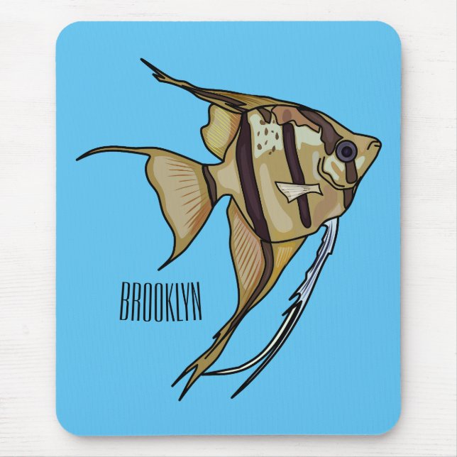 Angelfish cartoon illustration mouse mat (Front)