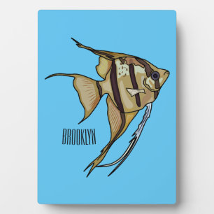 Angelfish cartoon illustration plaque