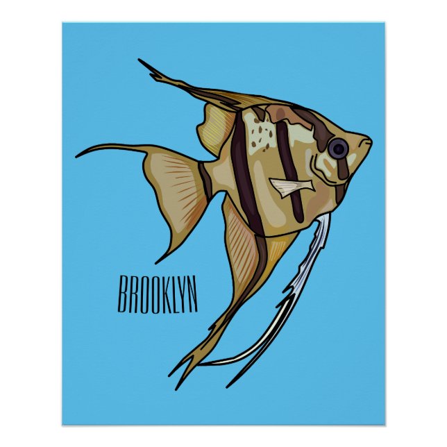 Angelfish cartoon illustration poster (Front)