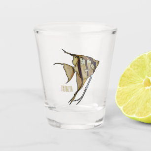 Angelfish cartoon illustration shot glass