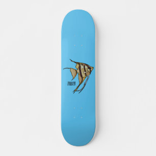 Angelfish cartoon illustration skateboard