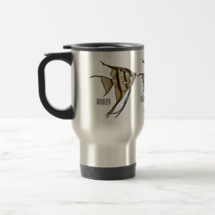 Angelfish cartoon illustration travel mug