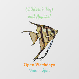 Angelfish cartoon illustration window cling