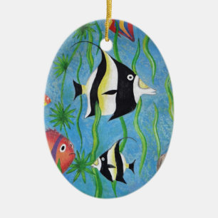 angelfish ceramic tree decoration