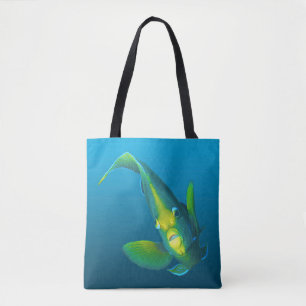 Angelfish - Elegance on gradient blue background Tote Bag