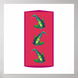 Angelfish - Elegance on Magenta-toned Background Poster