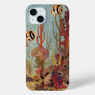 Angelfish in Coral, Vintage Tropical Fish in Ocean iPhone 15 Mini Case