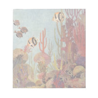 Angelfish in Coral, Vintage Tropical Fish in Ocean
