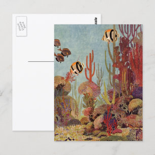 Angelfish in Coral, Vintage Tropical Fish in Ocean Postcard