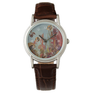 Angelfish in Coral, Vintage Tropical Fish in Ocean Watch