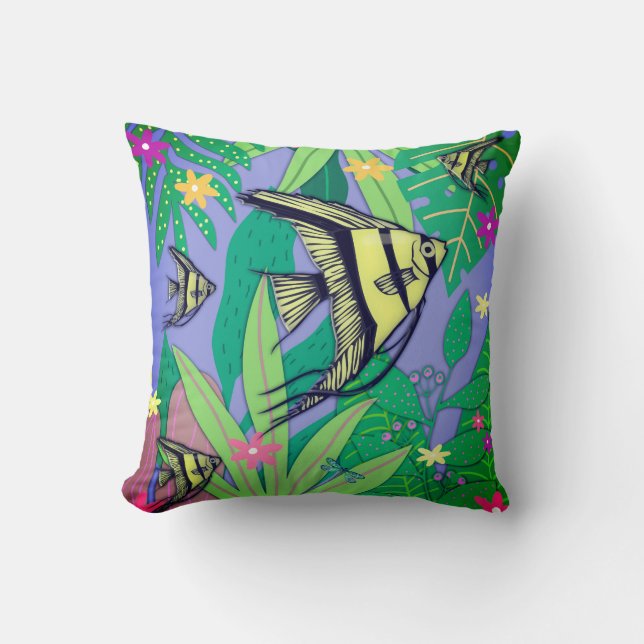 Angelfish Print #3 Cushion (Front)