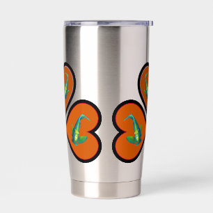 Angelfish Twins - 3 Black-bordered Red Hearts Insulated Tumbler