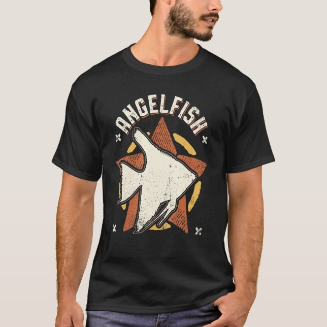 Angelfish Vintage Retro Classic Animal T-Shirt (Front)