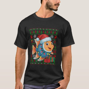 Angelfish Xmas Lights Ugly Santa Hat Angelfish Chr T-Shirt