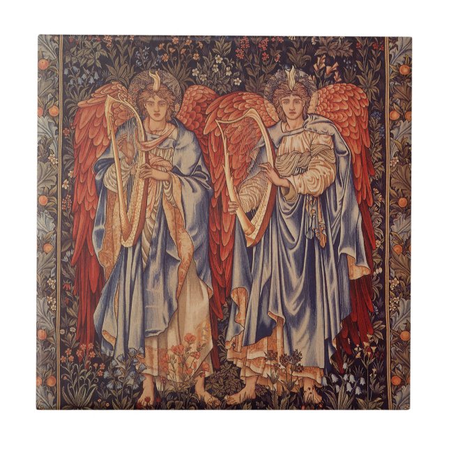Angeli Laudantes by Sir Edward Coley Burne Jones Tile (Front)
