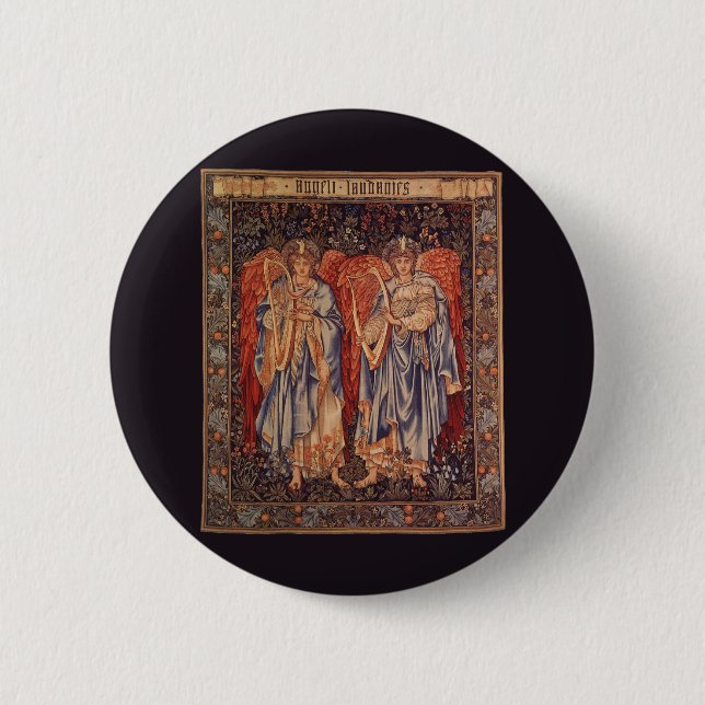 Angeli Laudantes (Praising Angels) by Burne Jones 6 Cm Round Badge (Front)