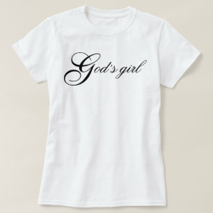 Angelic aesthetic script "God's girl" affirmation T-Shirt