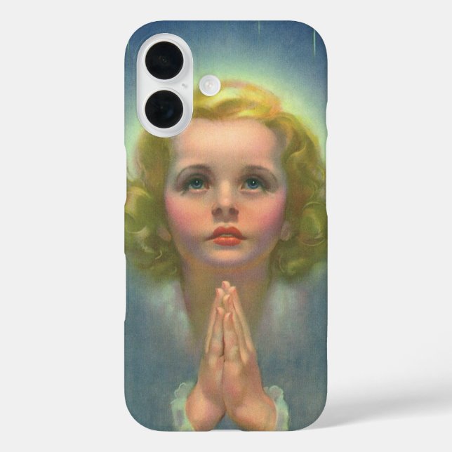 Angelic Blonde Girl with Halo and Stars Praying Case-Mate iPhone Case (Back)