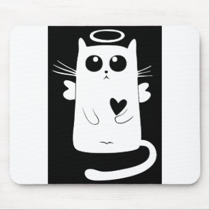 Angelic Cat Feline Halo Heart Kitten Love 1 Mouse Mat