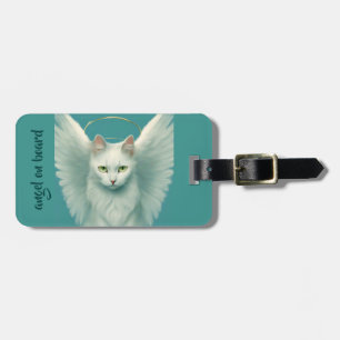 angelic cat luggage tag