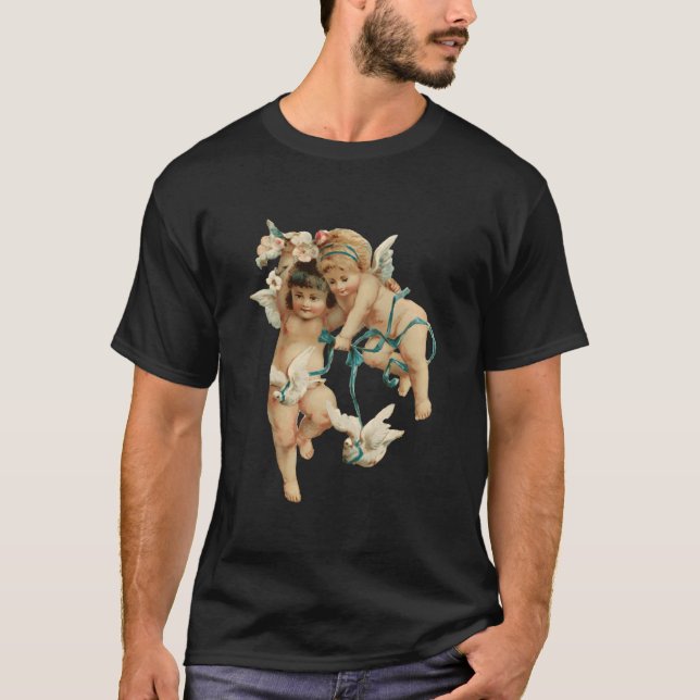 Angelic Cherubs Doves T-Shirt (Front)