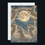 Angelic Chorus Christmas Card<br><div class="desc">The AI-generated image depicts a serene and magical scene of a chorus of angels singing together under a dark blue night sky. The angels, each with soft halos and flowing white robes, are arranged harmoniously, their faces expressing joy and peace as they sing. Above them, a large, glowing golden moon...</div>