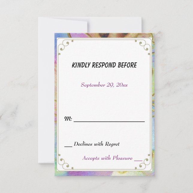 ANGELIC CHRISTMAS PARTY RSVP RESPONSE (Front)